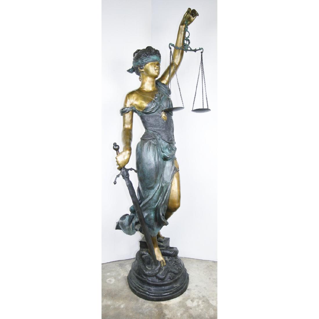 Two sculptures Lady Justice two bookends Art Nouveau Antique Style Figures new